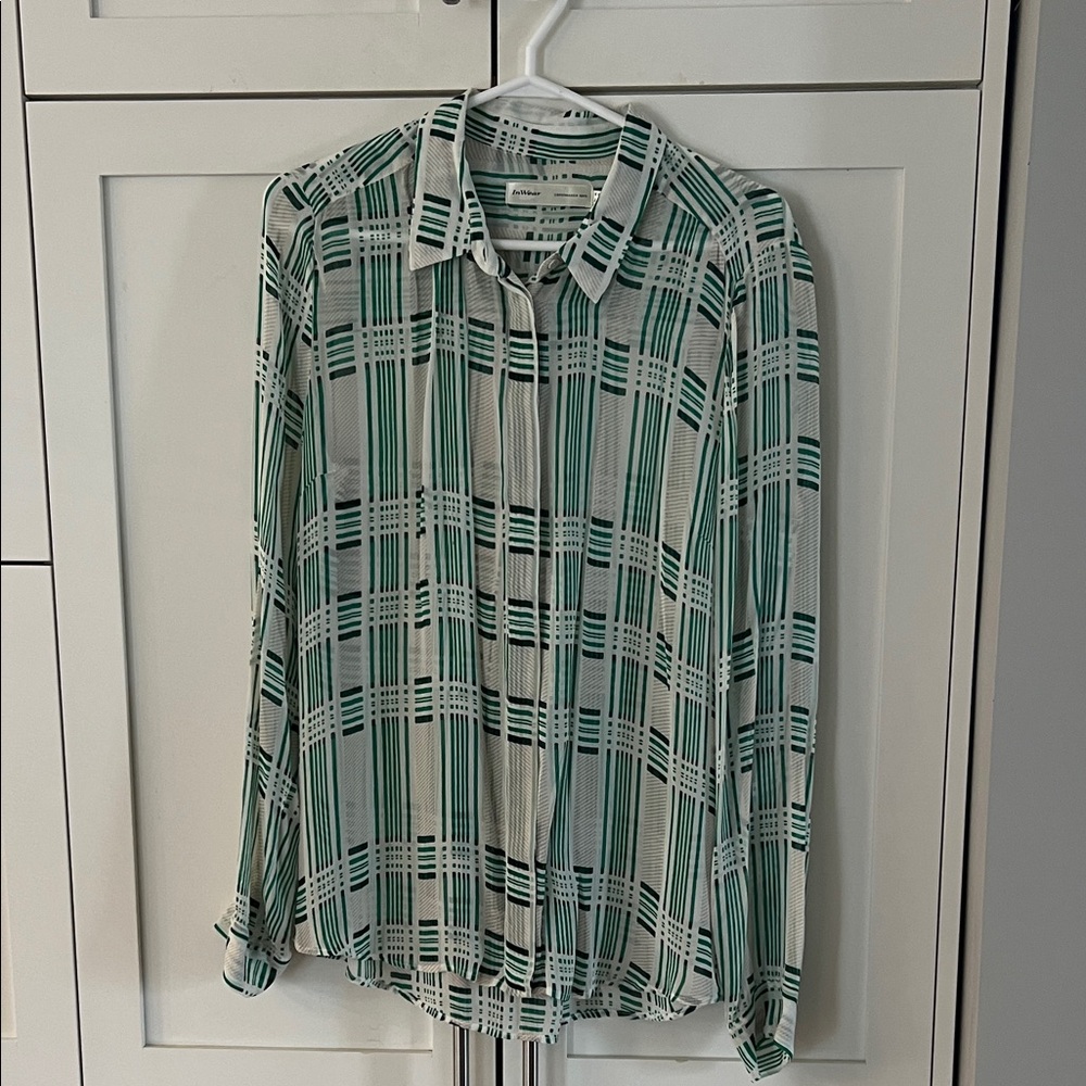 InWear Green and White Striped Women's Top